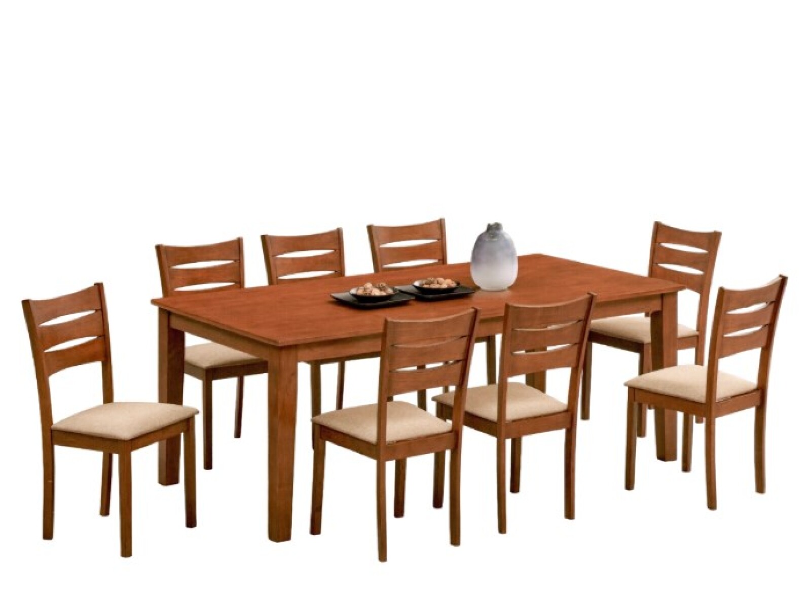 Juego de Comedor 8 Sillas HV Bluebell Madera Maciza Rubberwood 