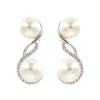 Caravanas Sinfónica en oro blanco 18K con perlas y brillante Caravanas Sinfónica en oro blanco 18K con perlas y brillante
