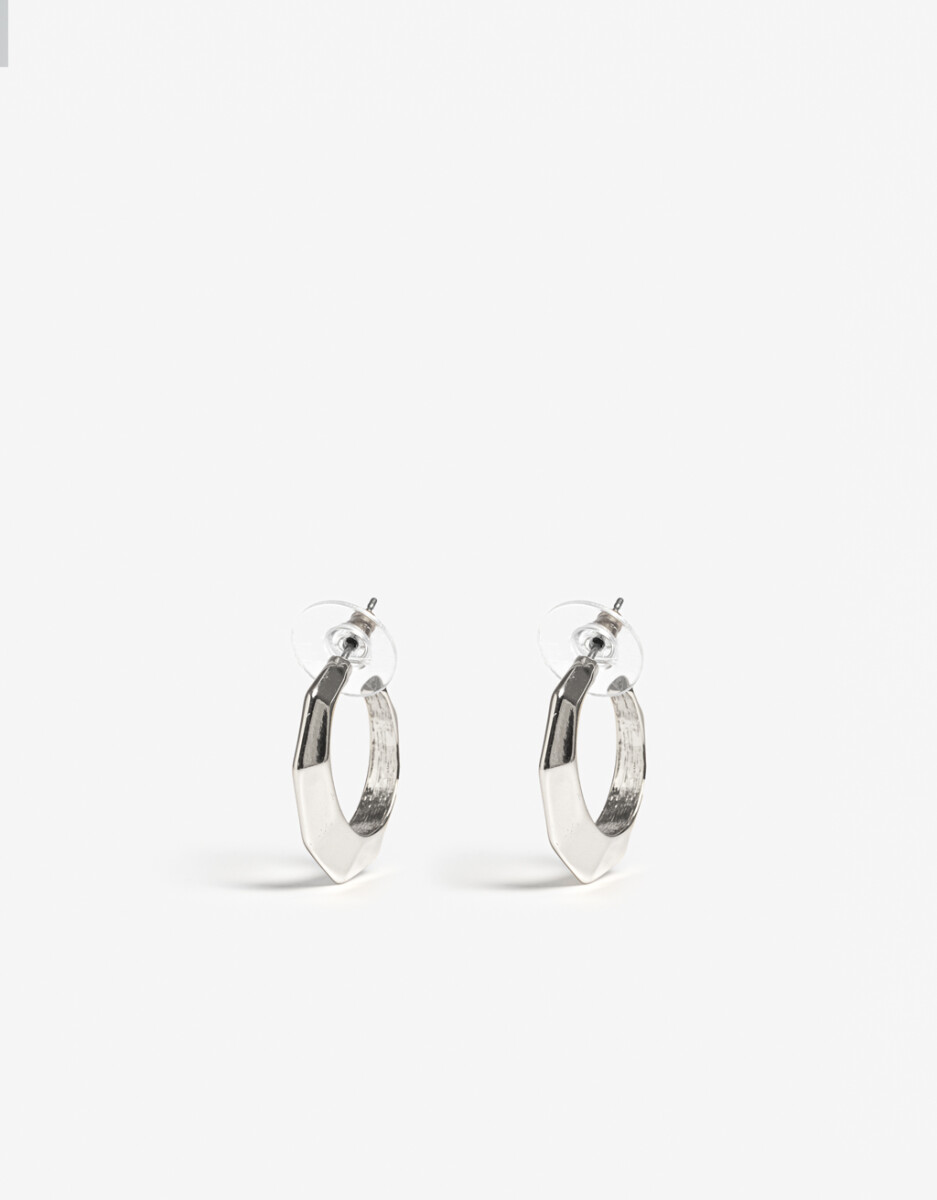 Argollas De Metal Plateado 