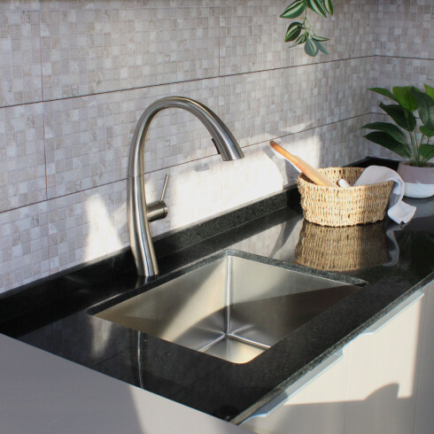 Monocomando De Cocina En Brush Nickel 35Mm Con Extensible 000