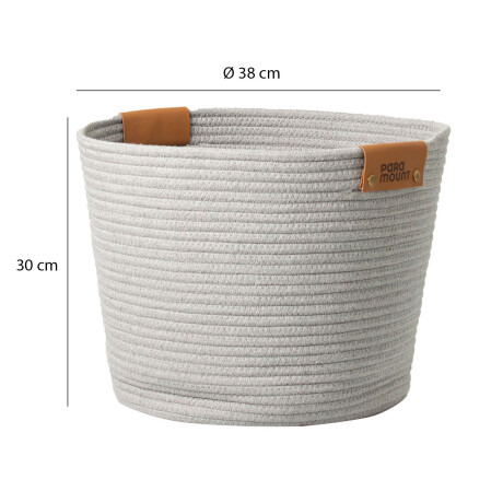 Cesto Canasto de Algodón con Asa Paramount Deco Ø38x30Cm Gris