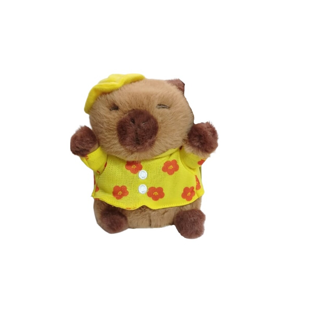 Peluche capibara con ropa - amarillo 