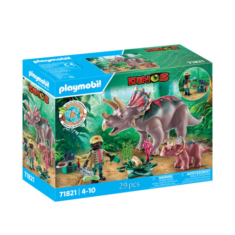Explorador de Dinosaurios Triceratops Playmobil 29 Piezas U