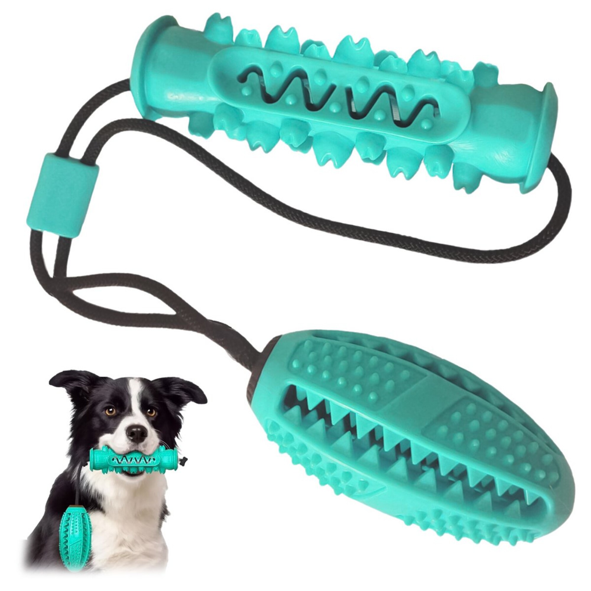 Juguete Dental Mascota Limpiador Higiene Morder Perros Color Variante Verde Agua Atrix