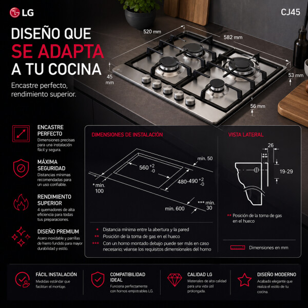 Anafe A Gas Bosch 60cm Pgh6b5b90 ANAFE A GAS BOSCH PGH6B5B90 60CM