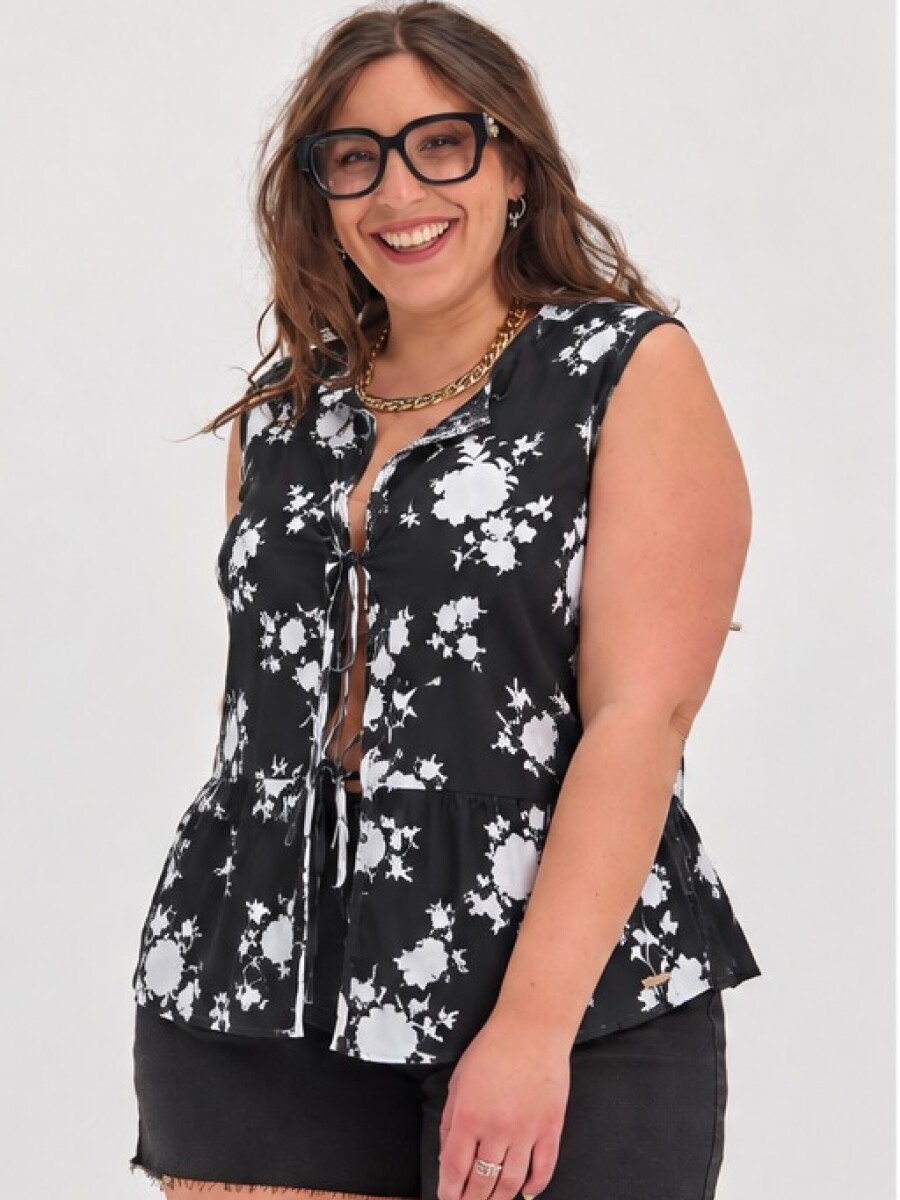 Blusa Paloma Negro flor