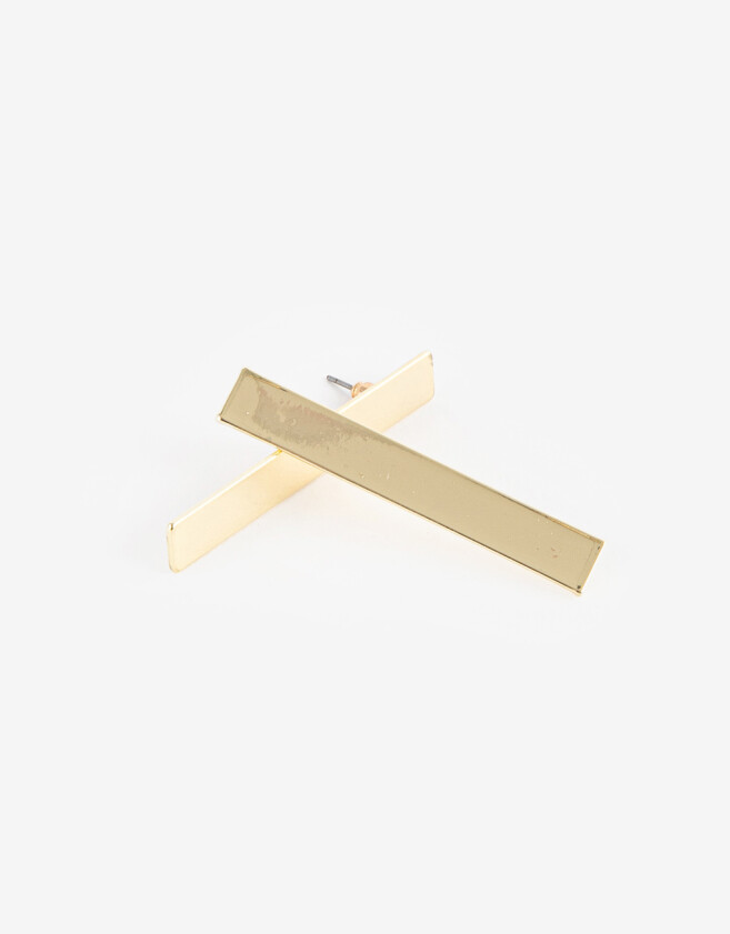 Aros Colgantes Largos Metal Aros De Metal - Dorado