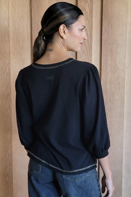 Remera Rose Cotton Negro 1