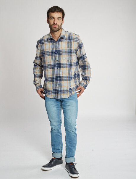 Camisa franela beige