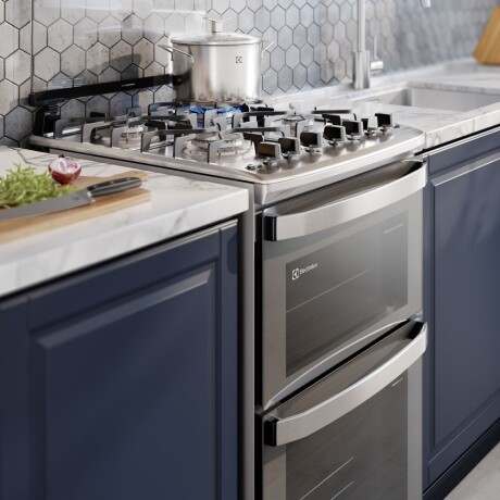 Cocina combinada Electrolux 4H doble horno EL-FE4DC inox. Cocina combinada Electrolux 4H doble horno EL-FE4DC inox.