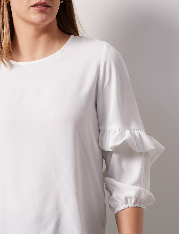 Blusa Manga Volados CRUDO