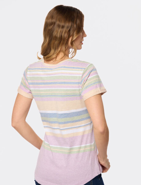 REMERA RAYADA Lila