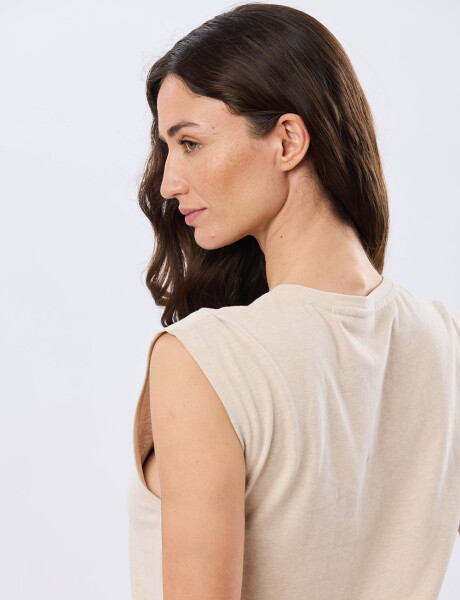 REMERA LISA DE ALGODÓN Beige