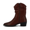 Darkness Bota De Dama Tejana Caña Baja Taco Bajo Cuadrado - Marron Os Marron Oscuro