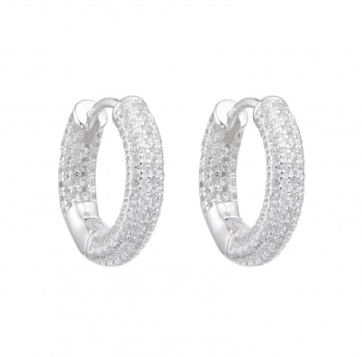 Par de aros de plata 925 con circonias. 