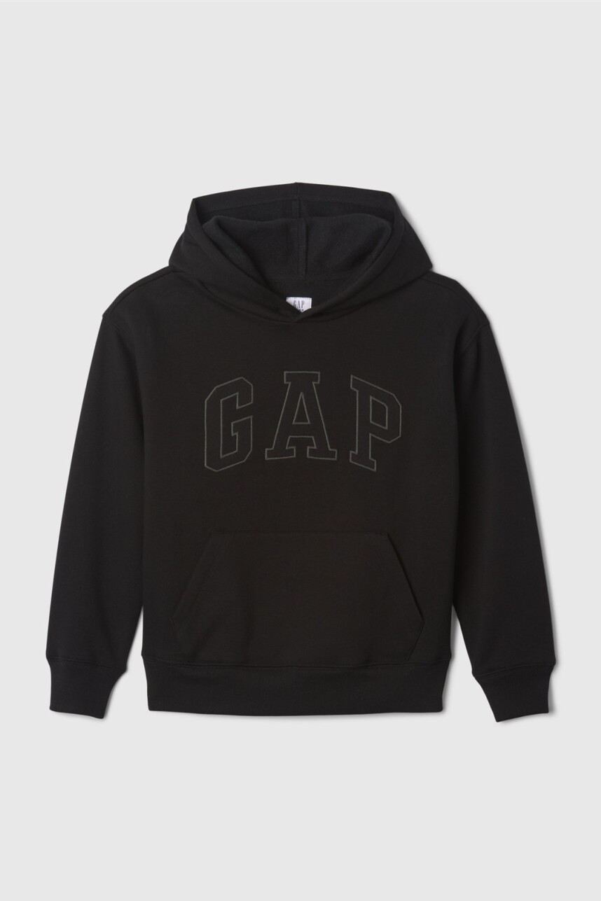 Buzo Canguro Logo Gap Niño True Black V2