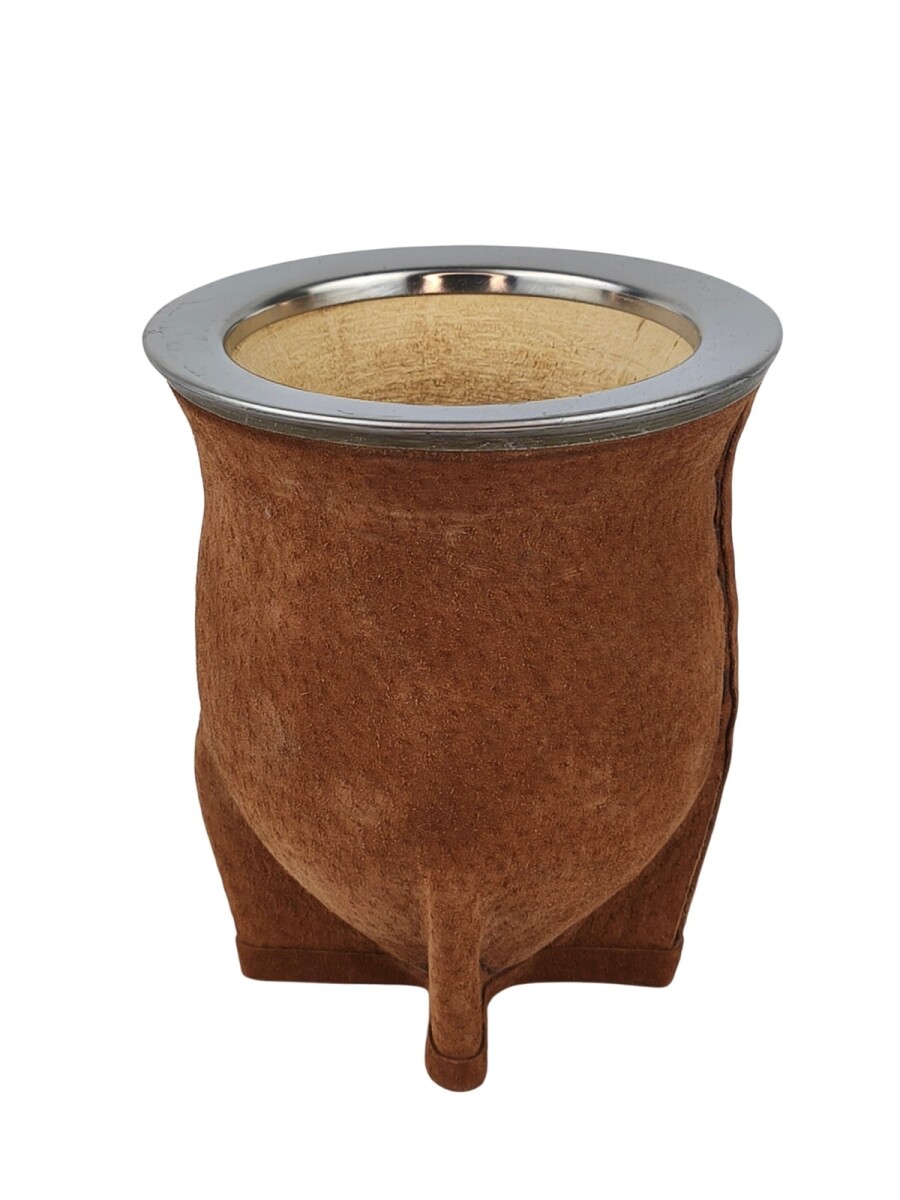 Mate calabaza camionero en pecarí acero grande - oxido 