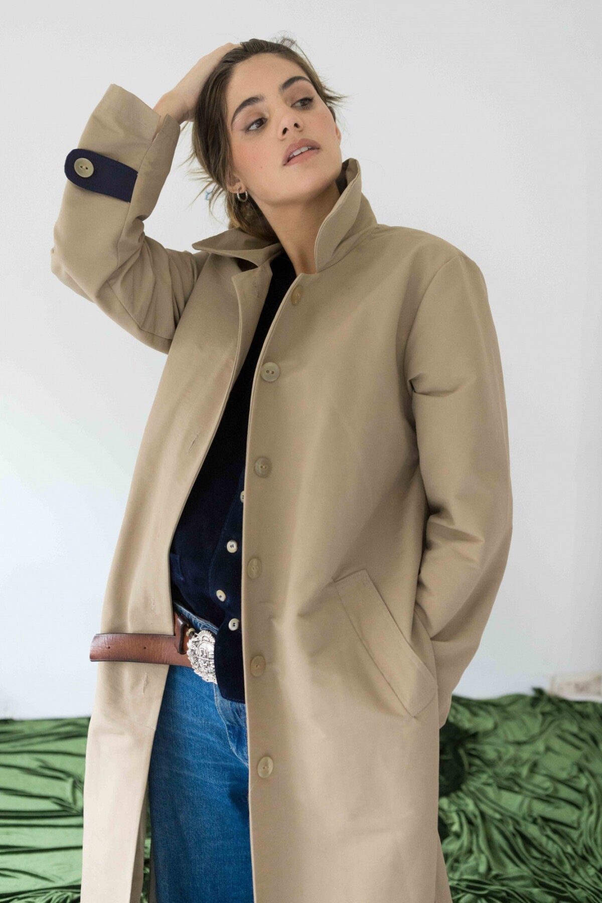 Raincoat Patria Beige / Azul