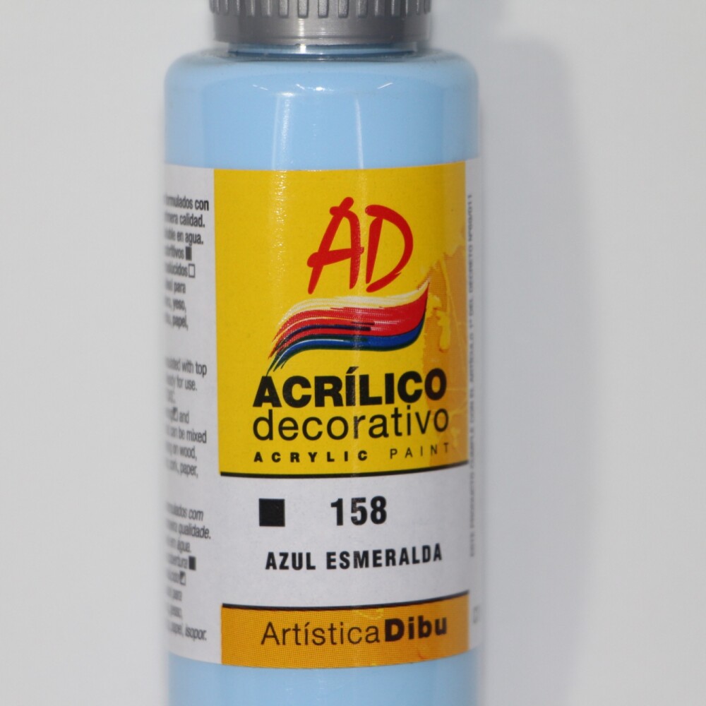 PINTURA ACRILICA ARTISTICA DIBU 60 ML. DIFERENTES COLORES COLOR AZUL ESMERALDA 158