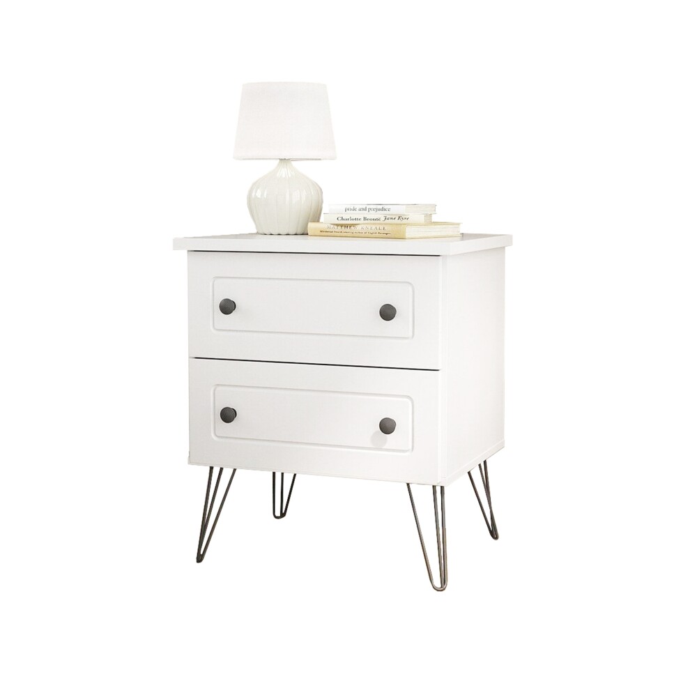 Mesa de luz Americana Plus - 2 Cajones Blanco