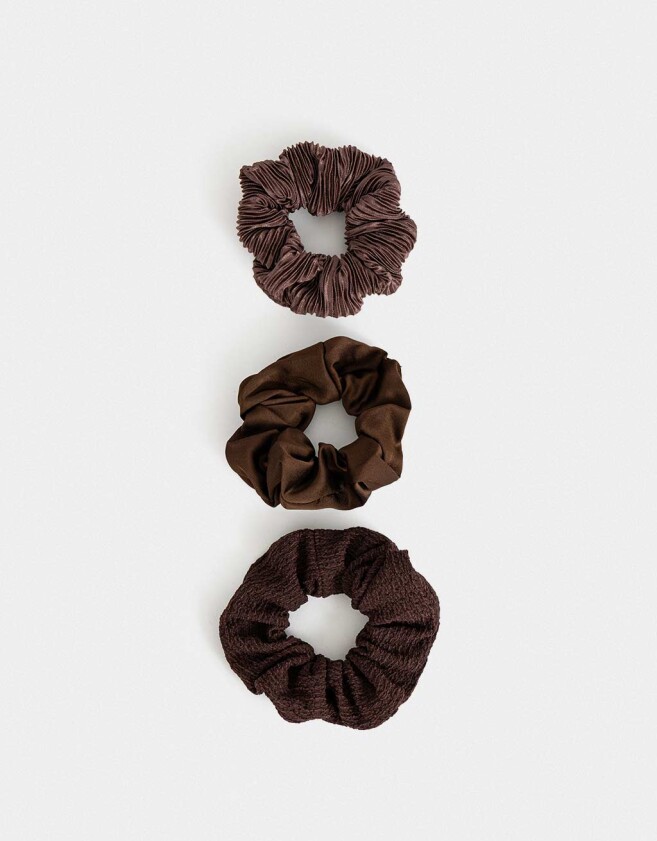 Skunzies Set por 3 Set De Scrunchies - Marron Chocolate