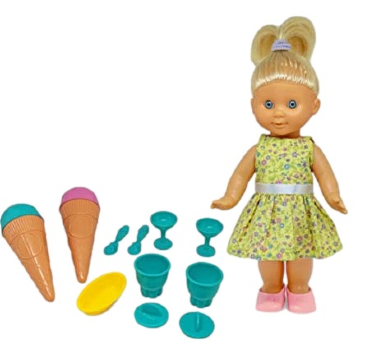 Muñeca con accesorios de heladeria 