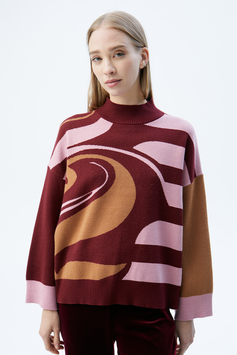 Sweater Waves Bordo — Saura
