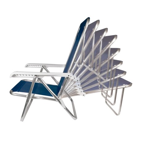 Kit 2 Reposeras Reclinables 8 Posiciones Aluminio Mor Sannet Azul Marino