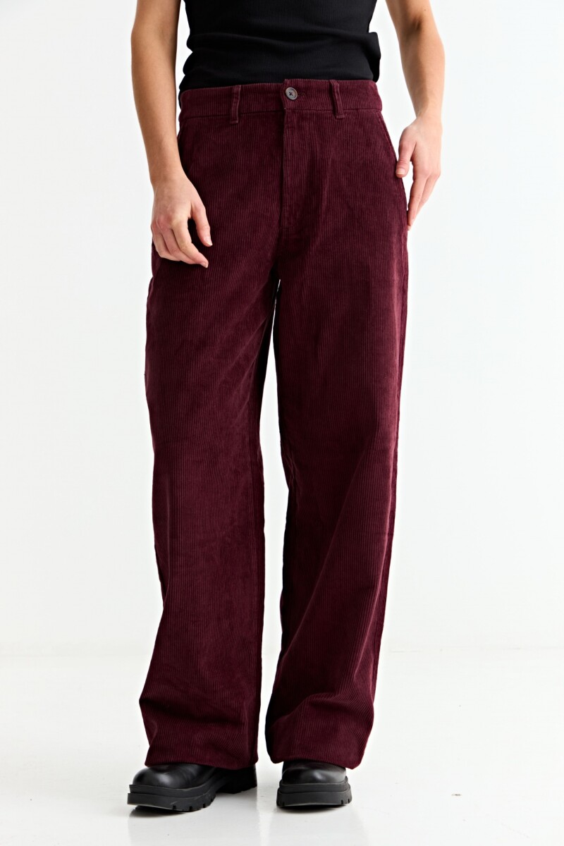 Pantalón pana wide leg BORDO