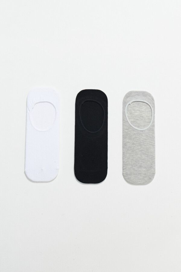 Pack X3 Media Invisible Lisos Negros, Blanco Y Gris