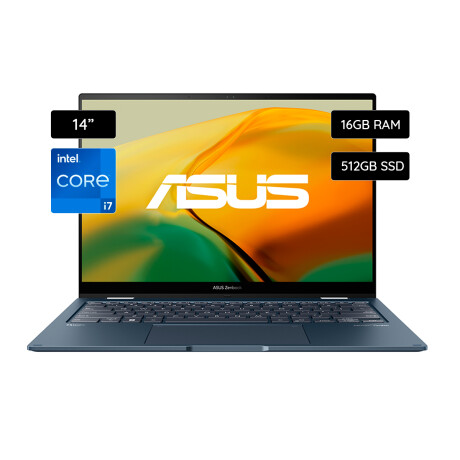 Notebook ASUS Zenbook 14 Táctil 512GB SSD / 16GB RAM Intel Core I7 UP3404VA-KN073W Español Blue