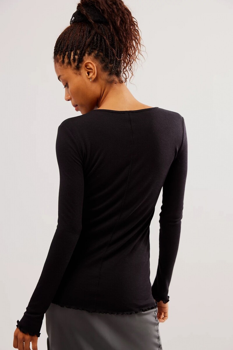LONG NIGHTS LAYERING TOP Negro