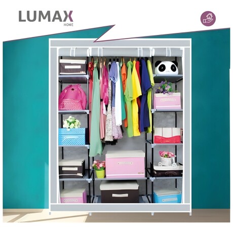 Ropero de 6 Estantes Desmontable de Caño y Tela TNT 150x45x175 Gris