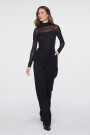 BLUSA TUL GLITTER CUELLO ALTO Negro