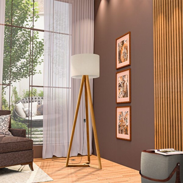 LAMPARA DE PIE CLASSIC - BLANCO/NATURAL LAMPARA DE PIE CLASSIC - BLANCO/NATURAL