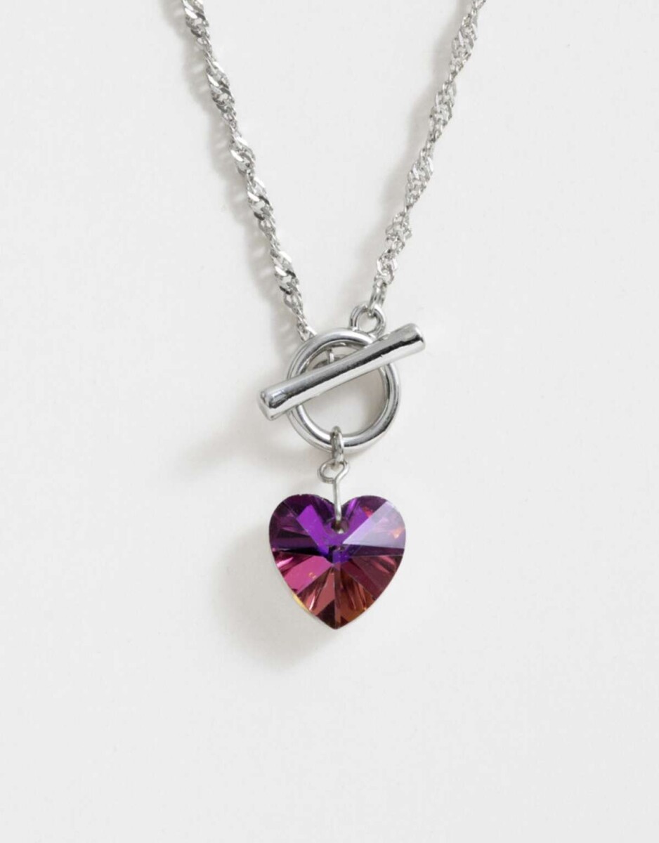 Collar Con Dije De Corazón - Plateado 