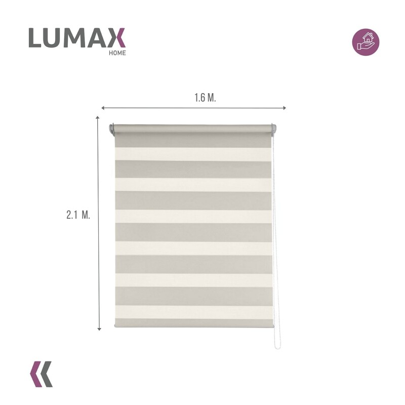 Cortina Roller Zebra Simple Lumax 1.6 X 2.1m Gran Calidad Beige