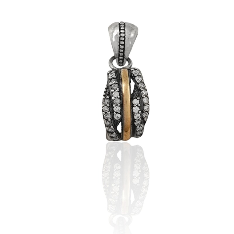 Dije Elegante - Plata y Oro- Zirconia-CP5412 conpiedra