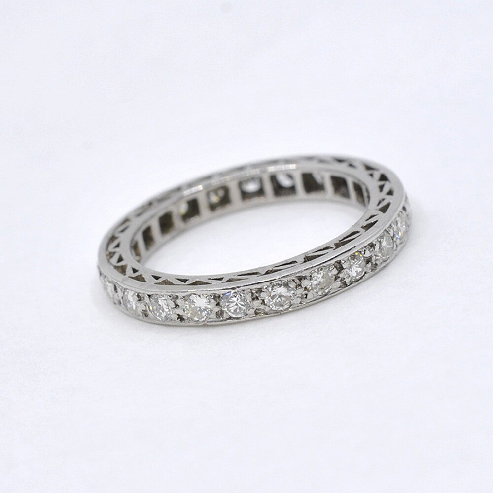 Anillo Sin Fin Antiguo En Oro 18K Y Brillantes Anillo Sin Fin Antiguo En Oro 18K Y Brillantes