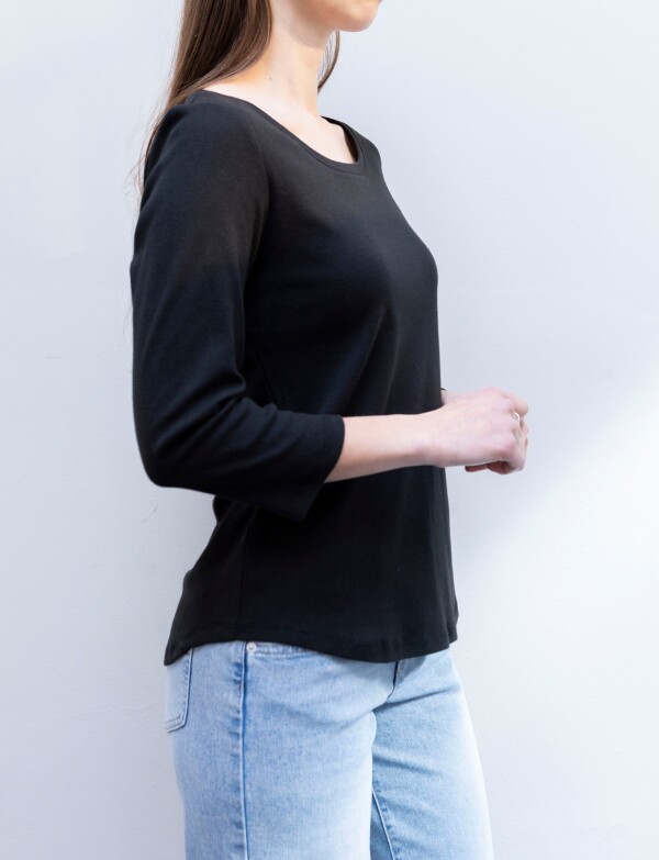 Remera Algodon Basica NEGRO