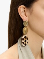 Pendientes Maxi Con Forma Ovalada Largos dorado