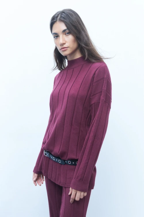 Sweater rib bordo