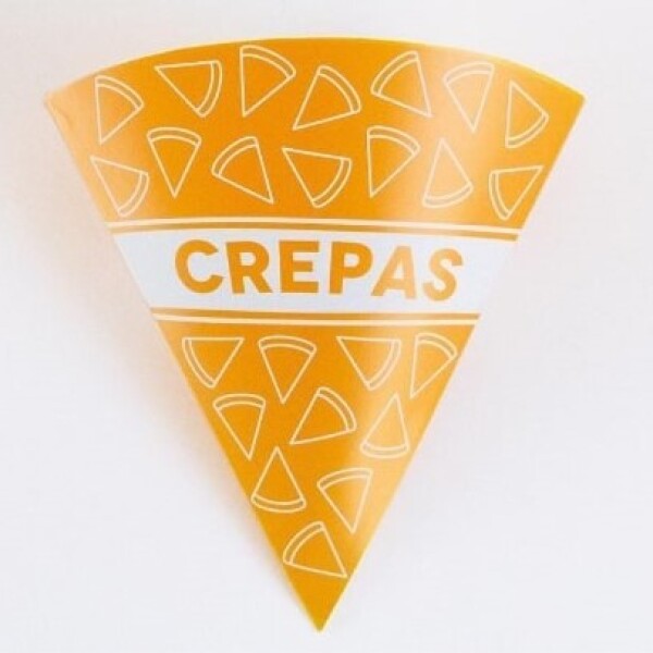 ESTUCHE ENVASE PORTA CREPAS 17X17CM IMPRESO AMARILLO