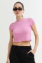 Remera crop top con estampa ROSADO