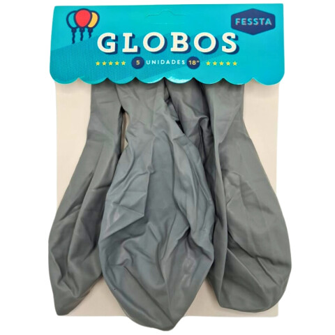 Globos X5 Tamaño R18 Gris Liso