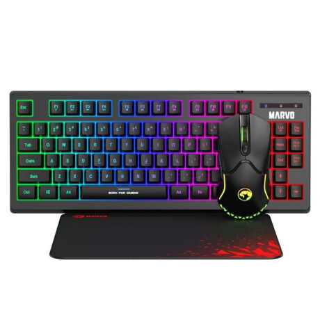 Combo Gaming Marvo Cm310 Teclado Sp Mouse + Pad Black