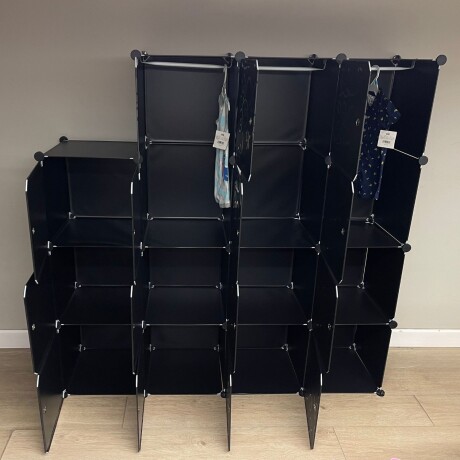 Armario Plástico Lumax 15 Puertas Desmontable Portátil Negro