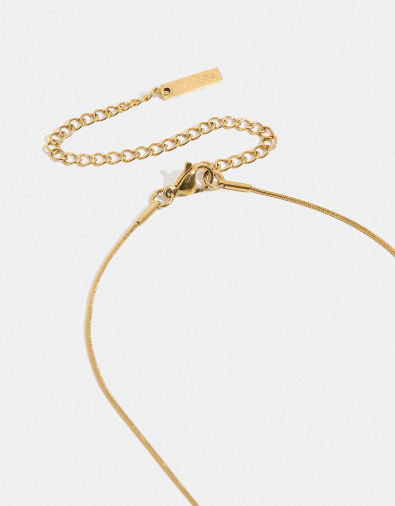Cadena Corta con Dije Metal Cadena De Acero Con Inicial F - Dorado