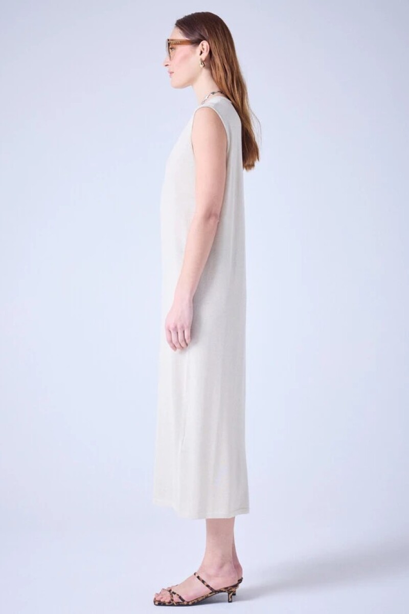 VESTIDO TEJIDO MAXI Plata