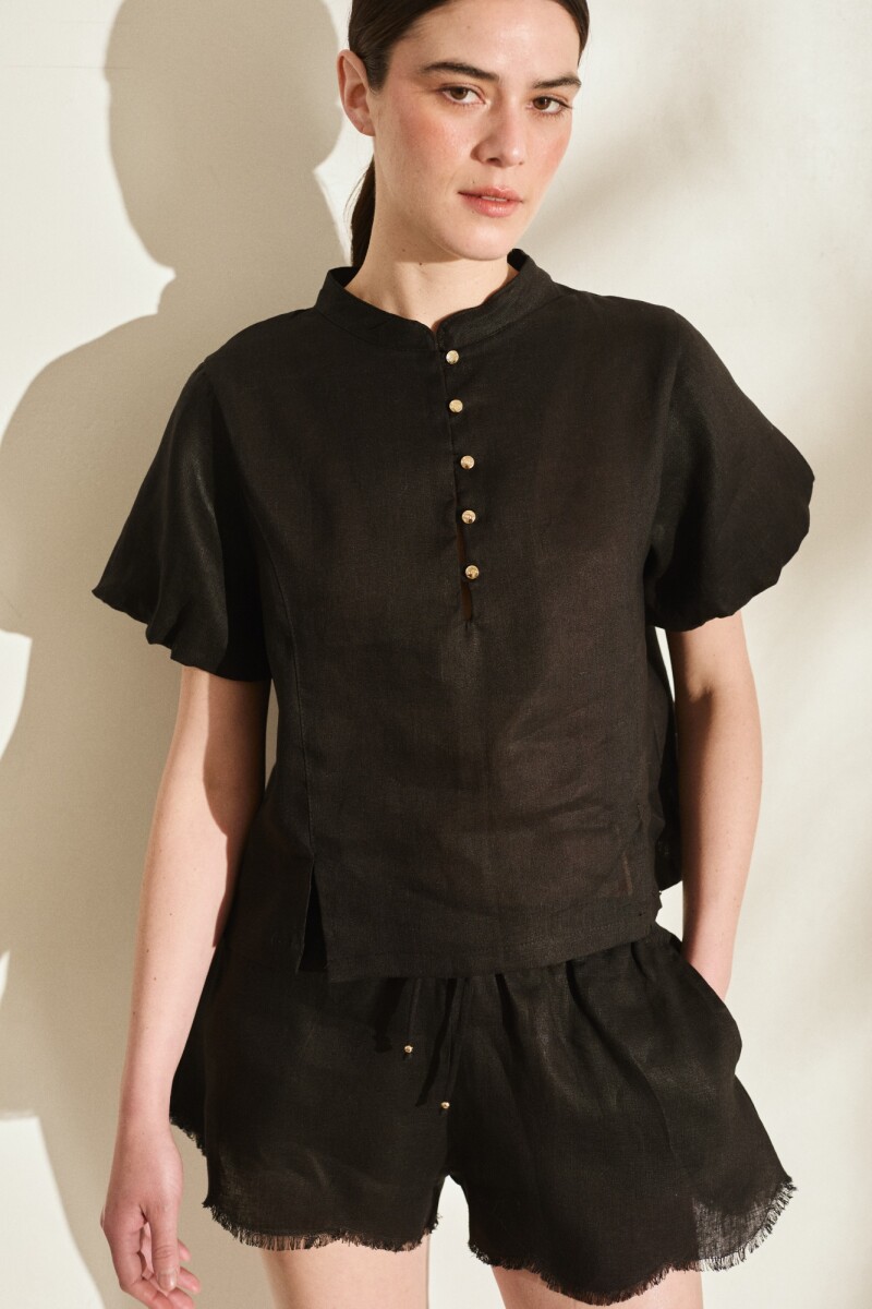 BLUSA TROPICAL - Negro 